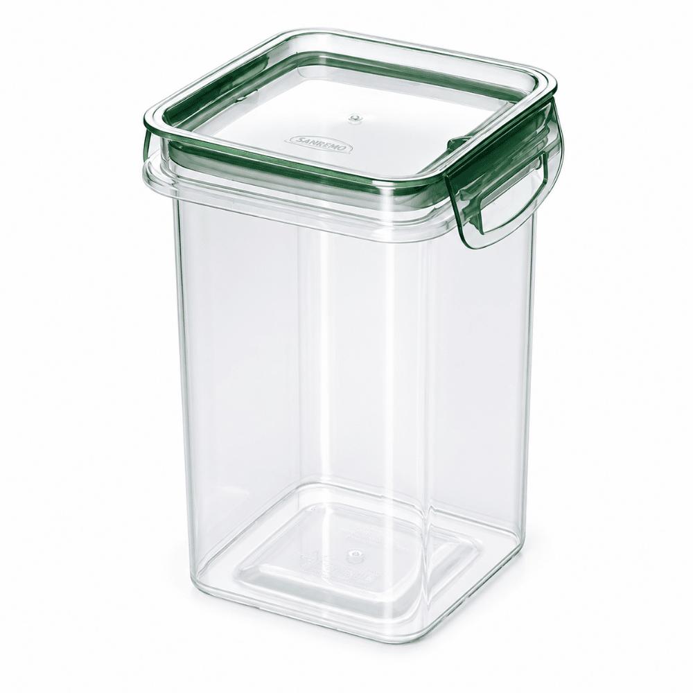 Porta Mantimento Trava Mais Quadrado Cristal 830ml Plasútil
