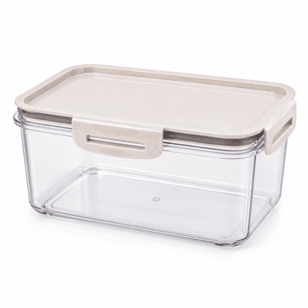 Porta Mantimentos Trava Mais Retangular Cristal 2,6L Plasútil