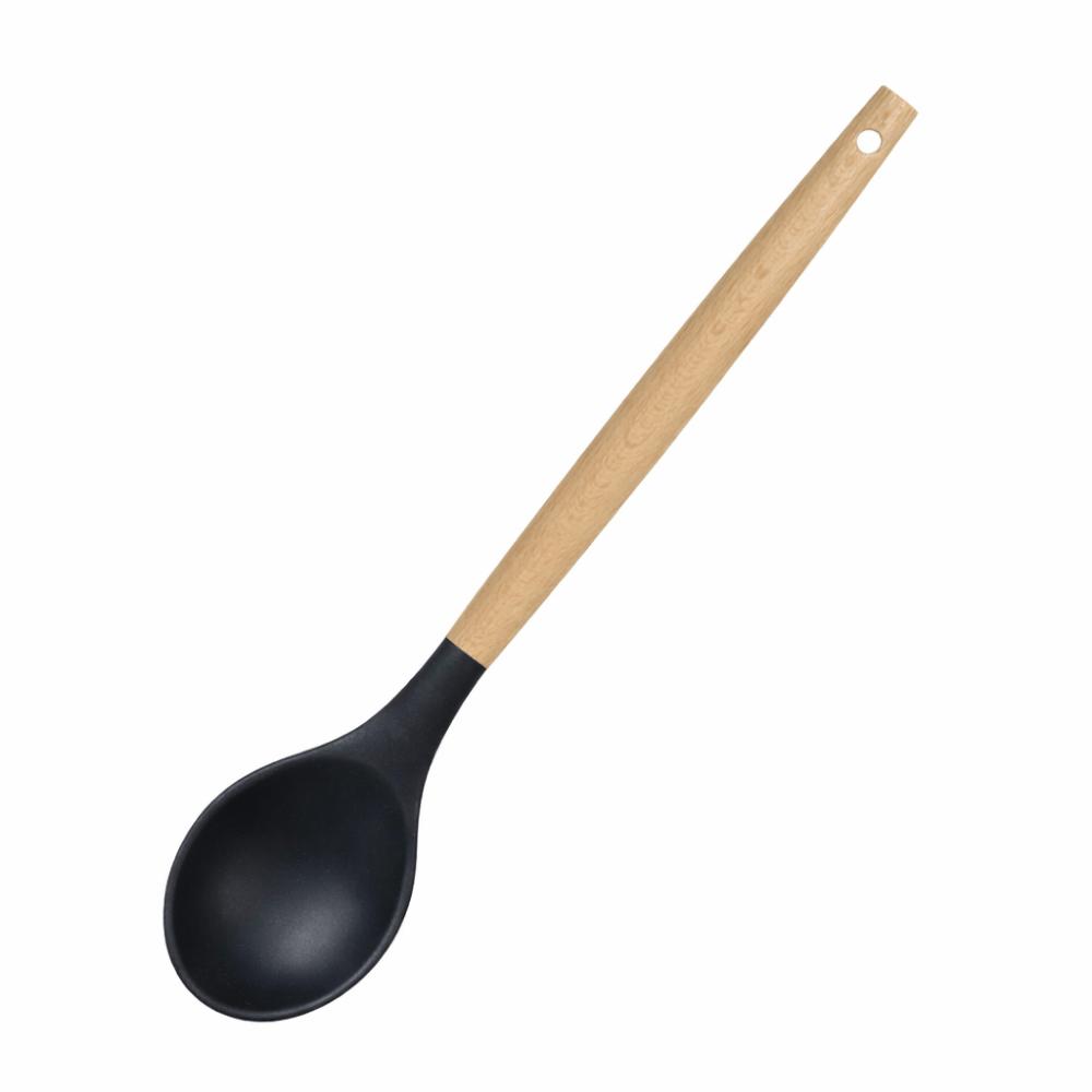 Colher De Silicone Com Cabo De Madeira Chazak