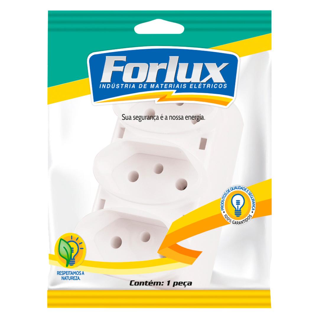 Pino Multiplicador Em Barra Tripolar Br 2Pt 10A/250V Forlux