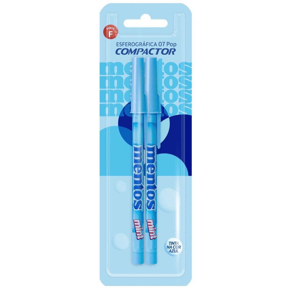 Caneta Esferográfica 0.7 Pop Mentos Azul Pastel Compactor