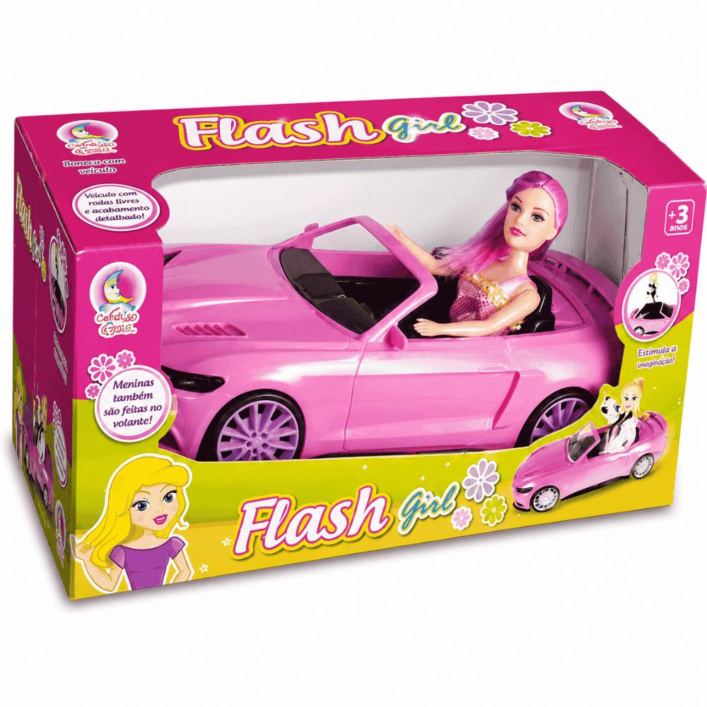 Carrinho Flash Girl com Boneca TK Toys