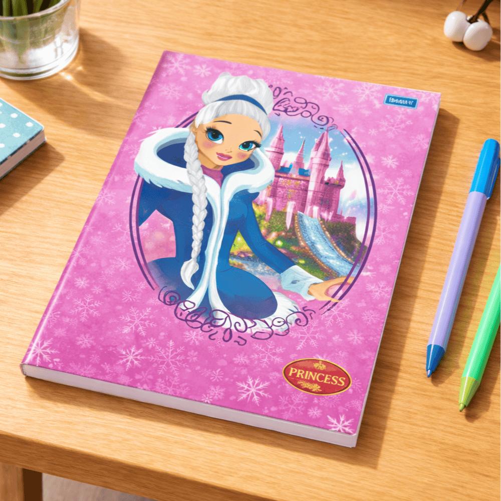 Caderno 1/4 Princess Brochura Capa Dura Smart