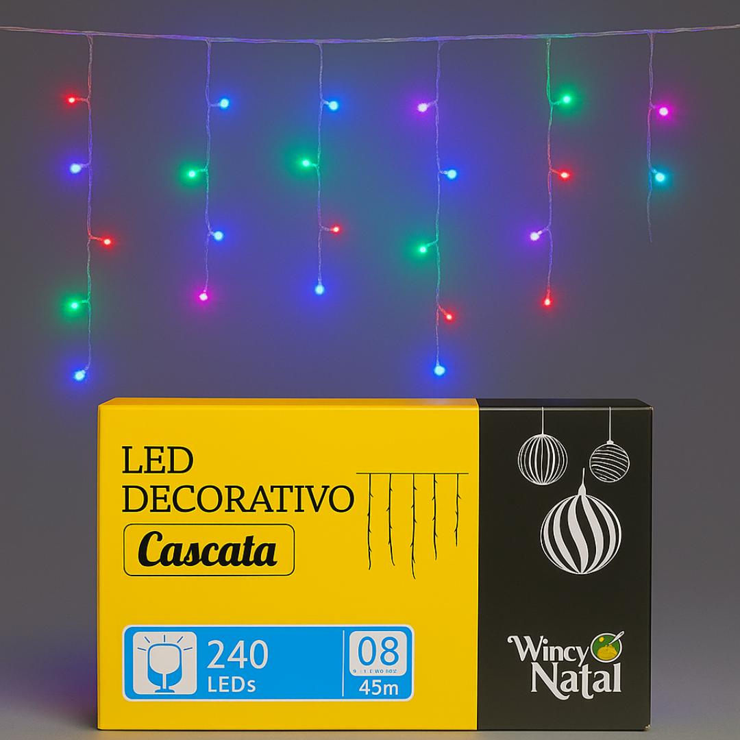 Rede de Luz 240 LEDs 8 Funções Colorida 127V Wincy
