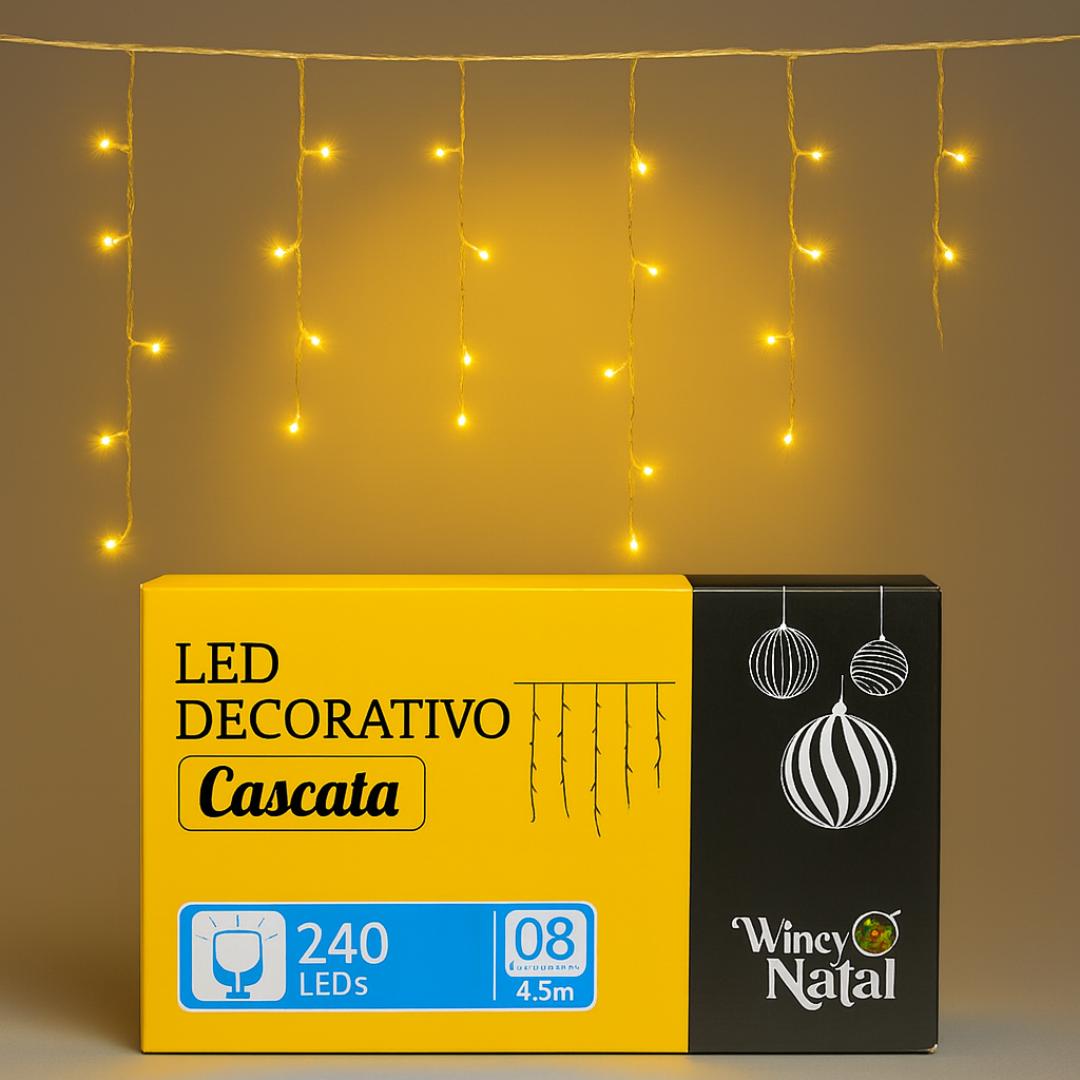 Rede de Luz 240 LEDs 8 Funções Branco 127V Wincy