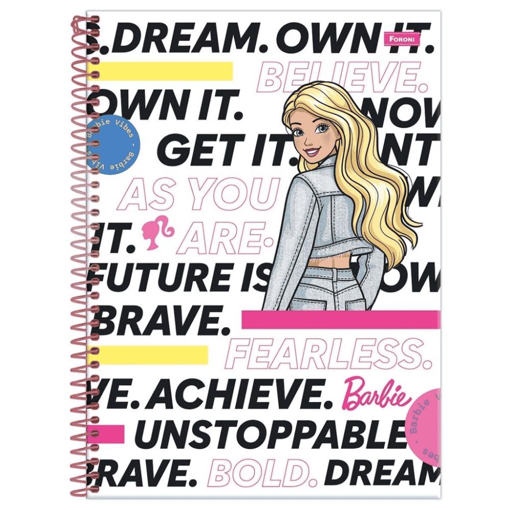 Caderno Universitário Cd 80 Folhas 1 Matéria Barbie Foroni