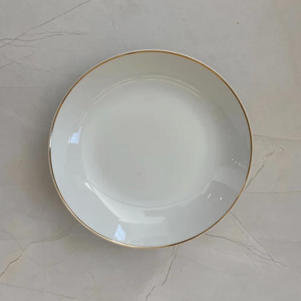Prato Fundo Legacy Gold 20,5cm Branco Full Fit