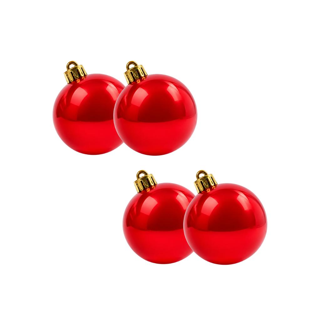 Bola Decorativa de Natal Mix 4cm 4 Peças Multiart