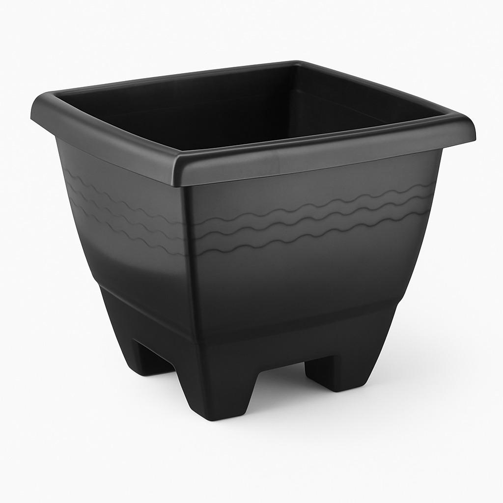 Vaso Quadrado Grande Preto 14,5Lt