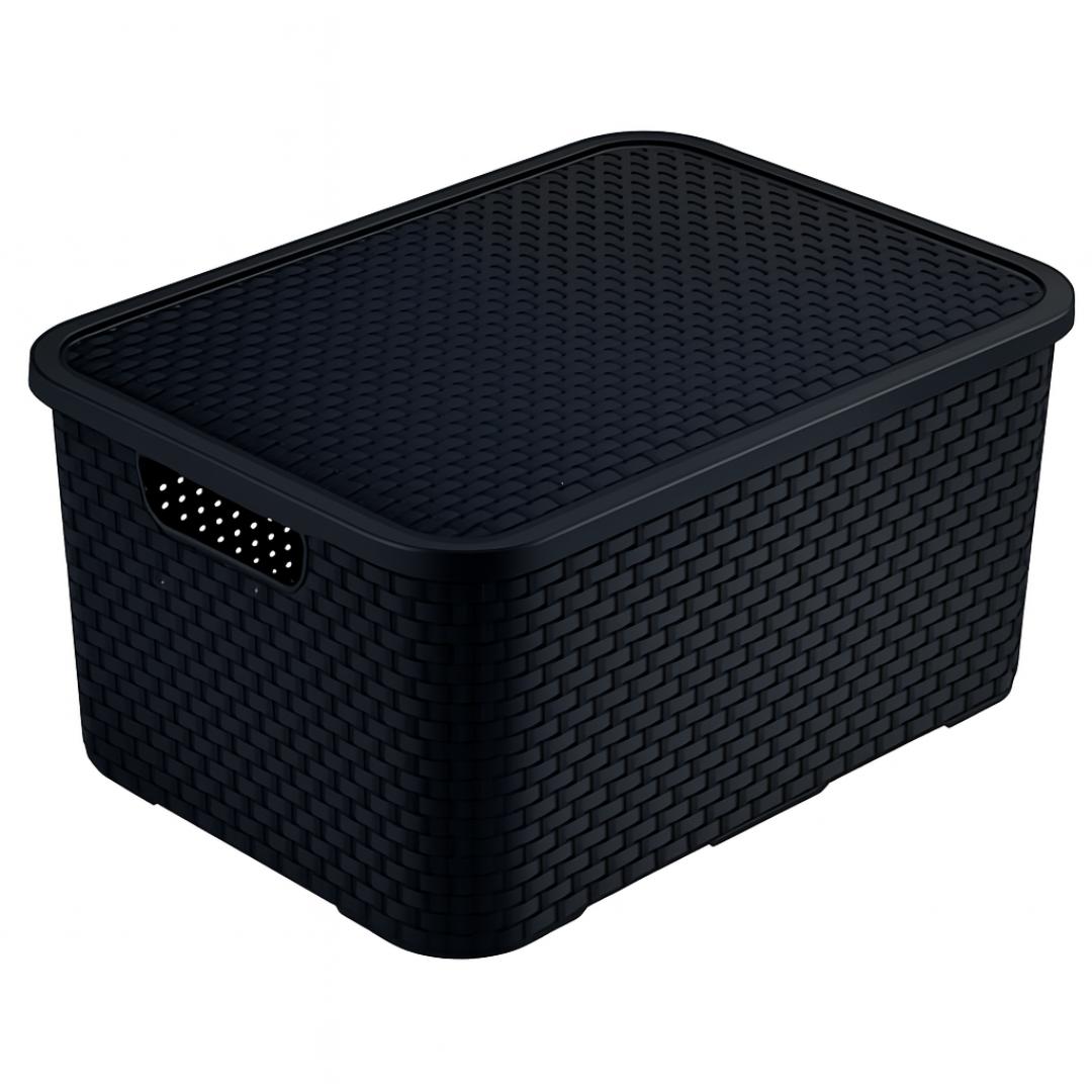 Organizador Rattan Preto N2 Plasnew