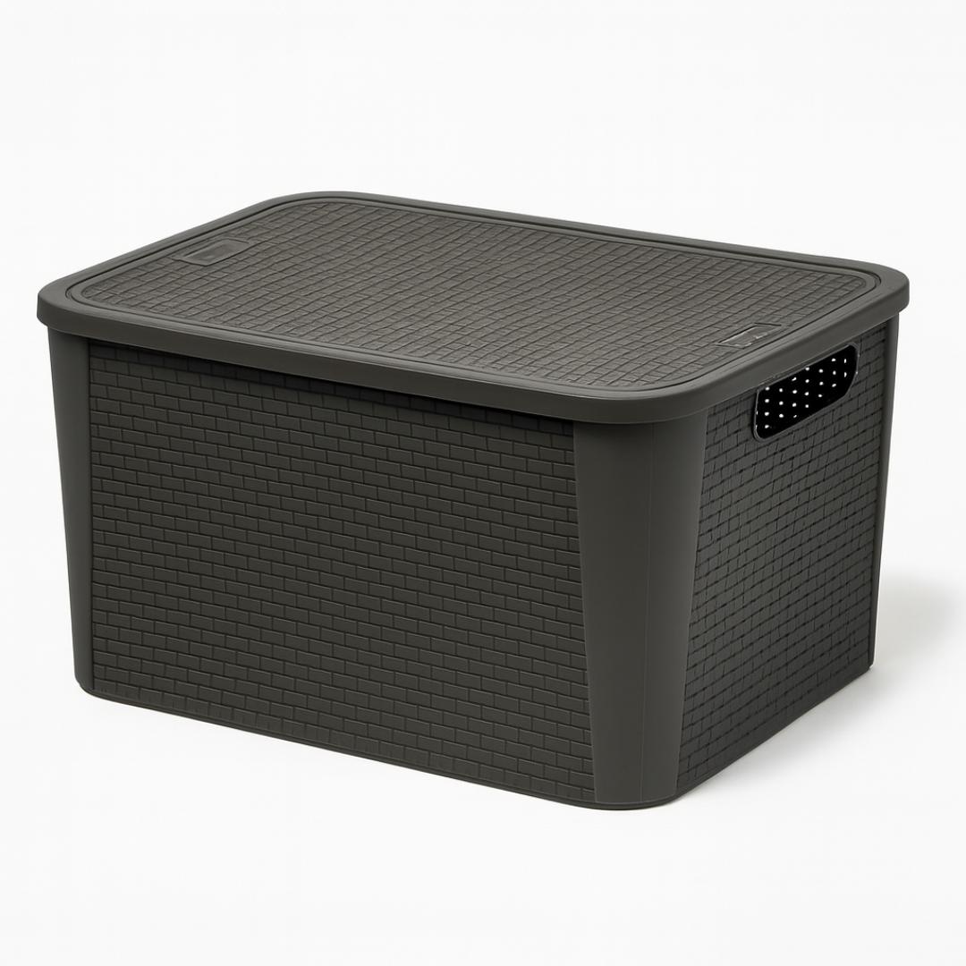 Organizador Rattan Cinza N1 Plasnew