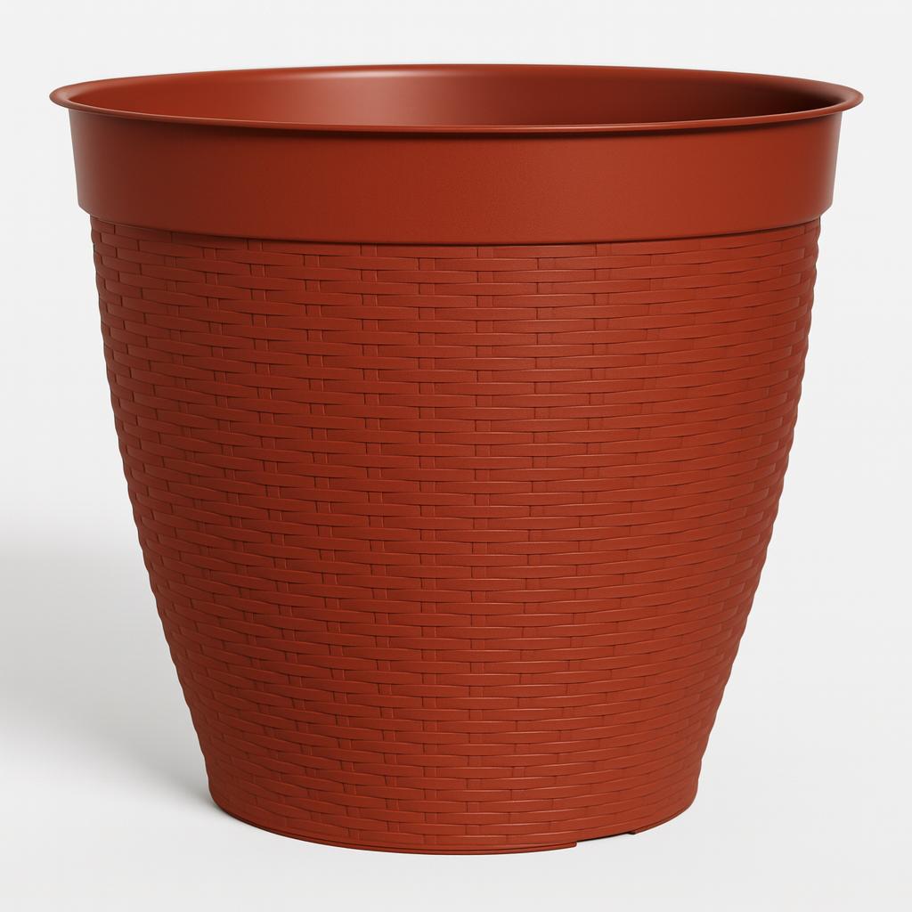 Vaso Redondo Vime C/Borda Reta Cerâmico 21L Plasnew