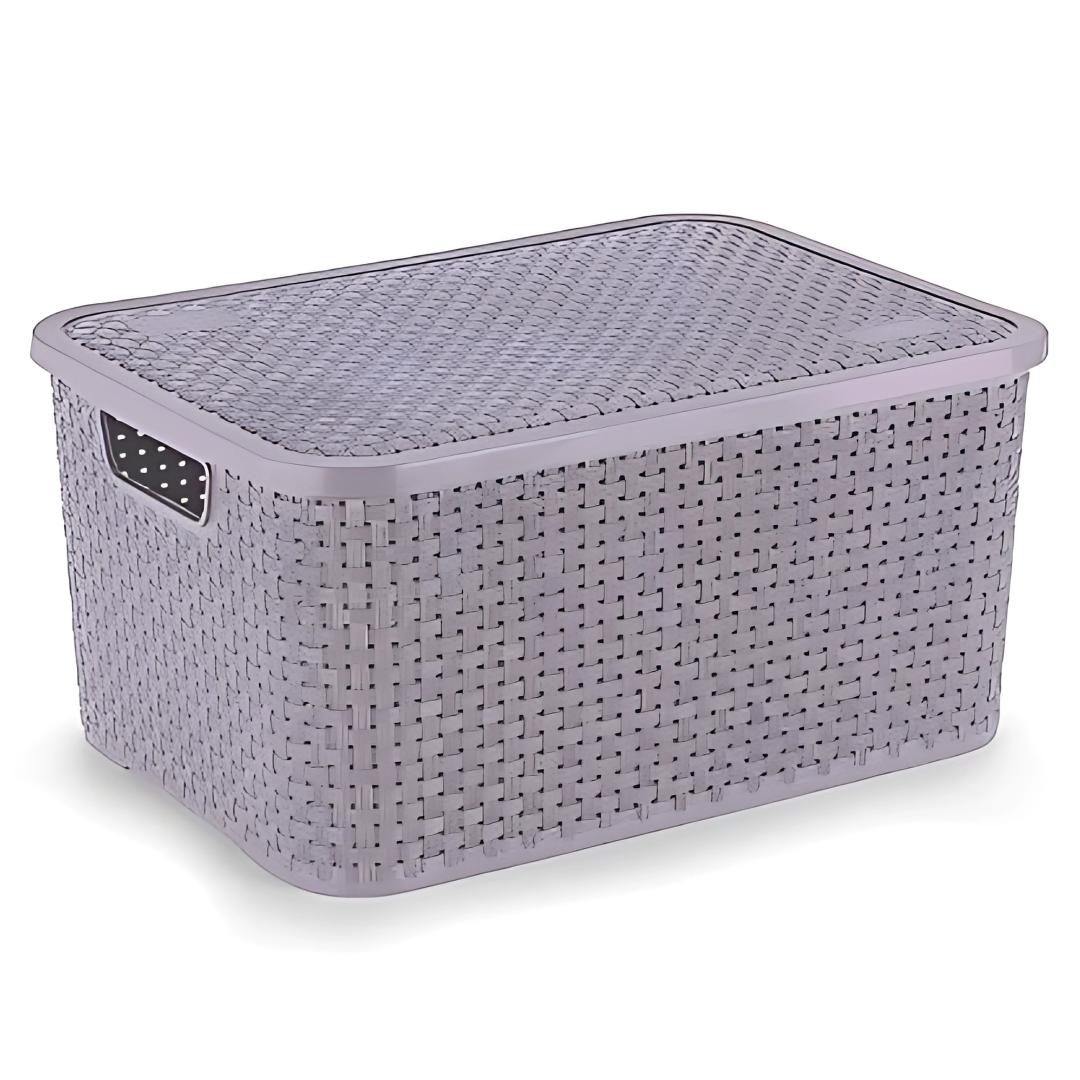 Organizador Rattan Cinza N4 Plasnew