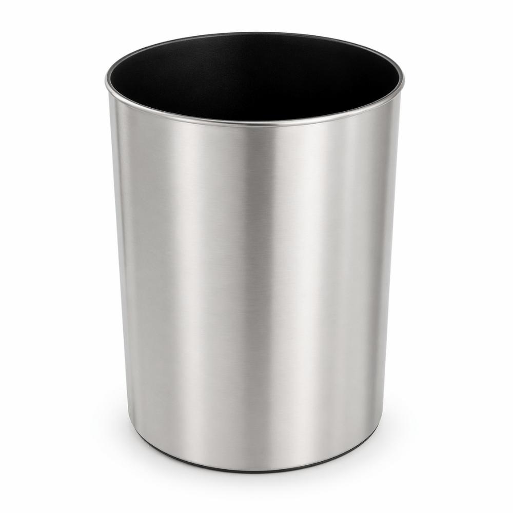 Lixeira 8 Litros com Label Prata Plasnew
