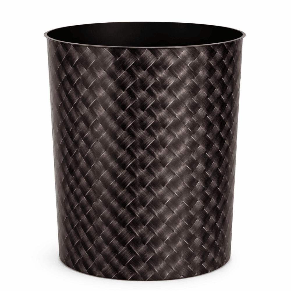 Lixeira 8L Com Label Rattan Preto Plasnew 399