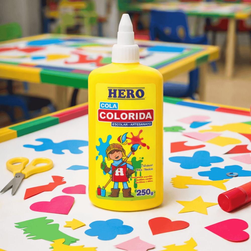 Cola Colorida Amarela 250G Hero