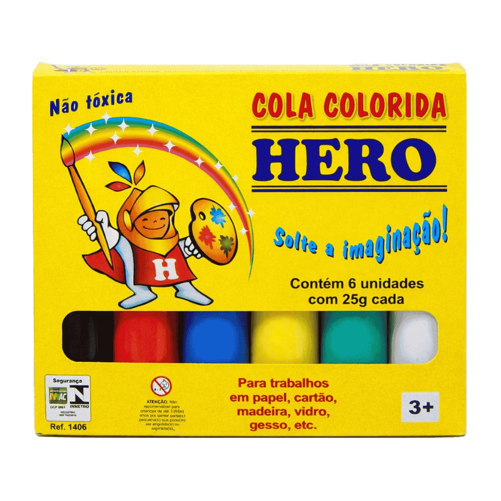 Cola Colorida 6 Cores 25G Hero