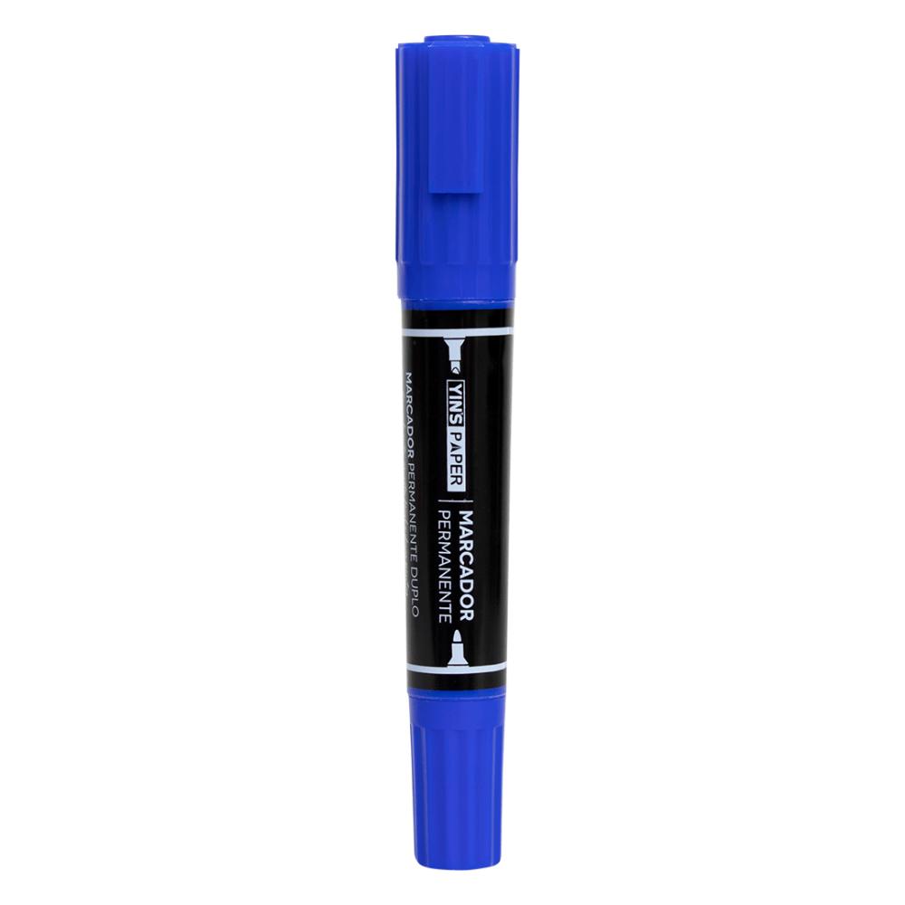 Marcador Permanente Duplo Azul Yins
