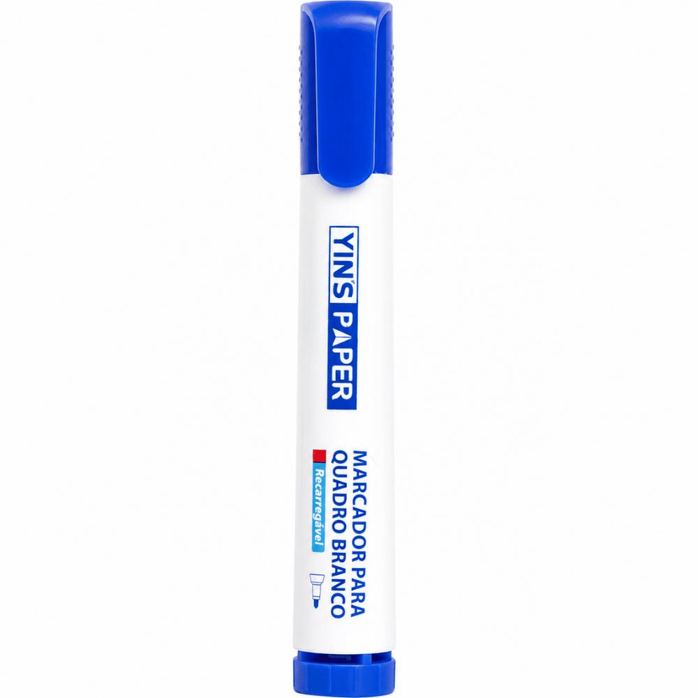 Marcador para Quadro Branco Recarregável Azul Yins