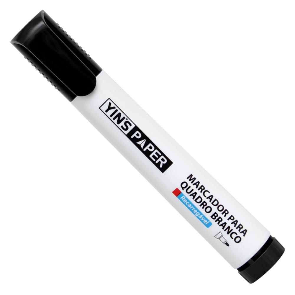 Marcador Para Quadro Branco Recarregável Preto Yins