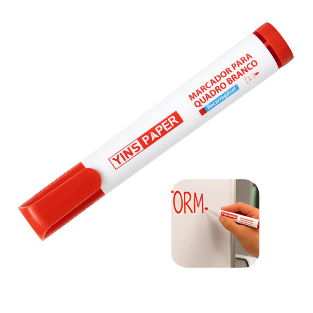 Marcador Para Quadro Branco Recarregável Vermelho Yins