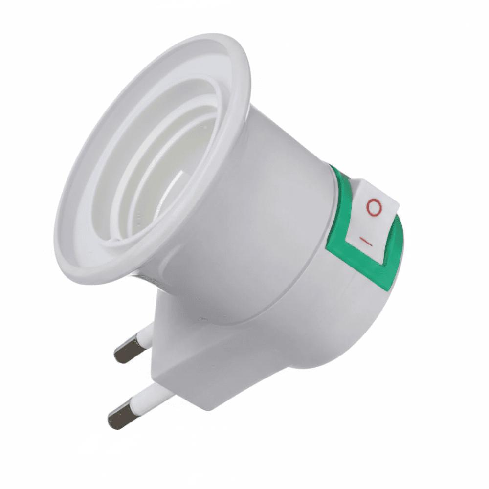 Soquete E27 C/Adaptador P/Tomada E Botão Liga/Desl Bestfer