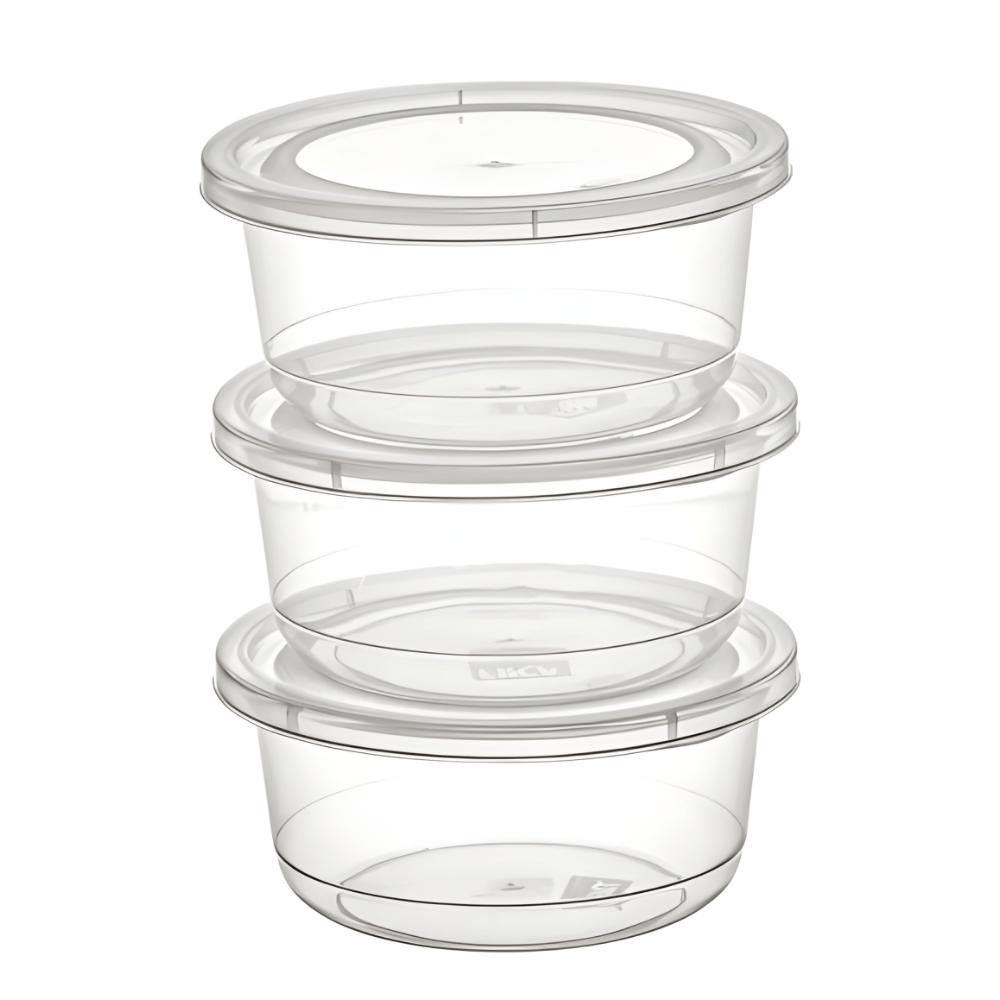 Conj Pote Redondo 270Ml Mini 3Pcs Ercaplast