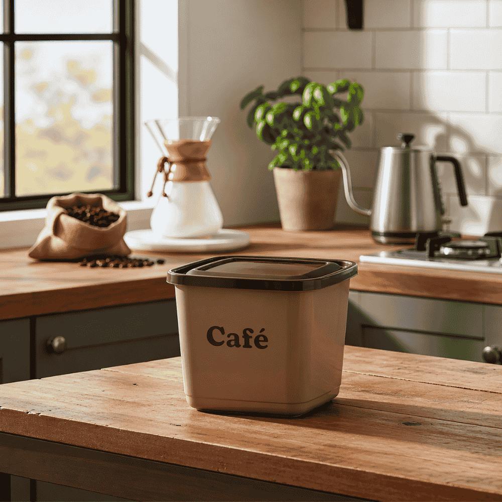 Pote Mantimento Quadrado Café 1100ml Ercaplast