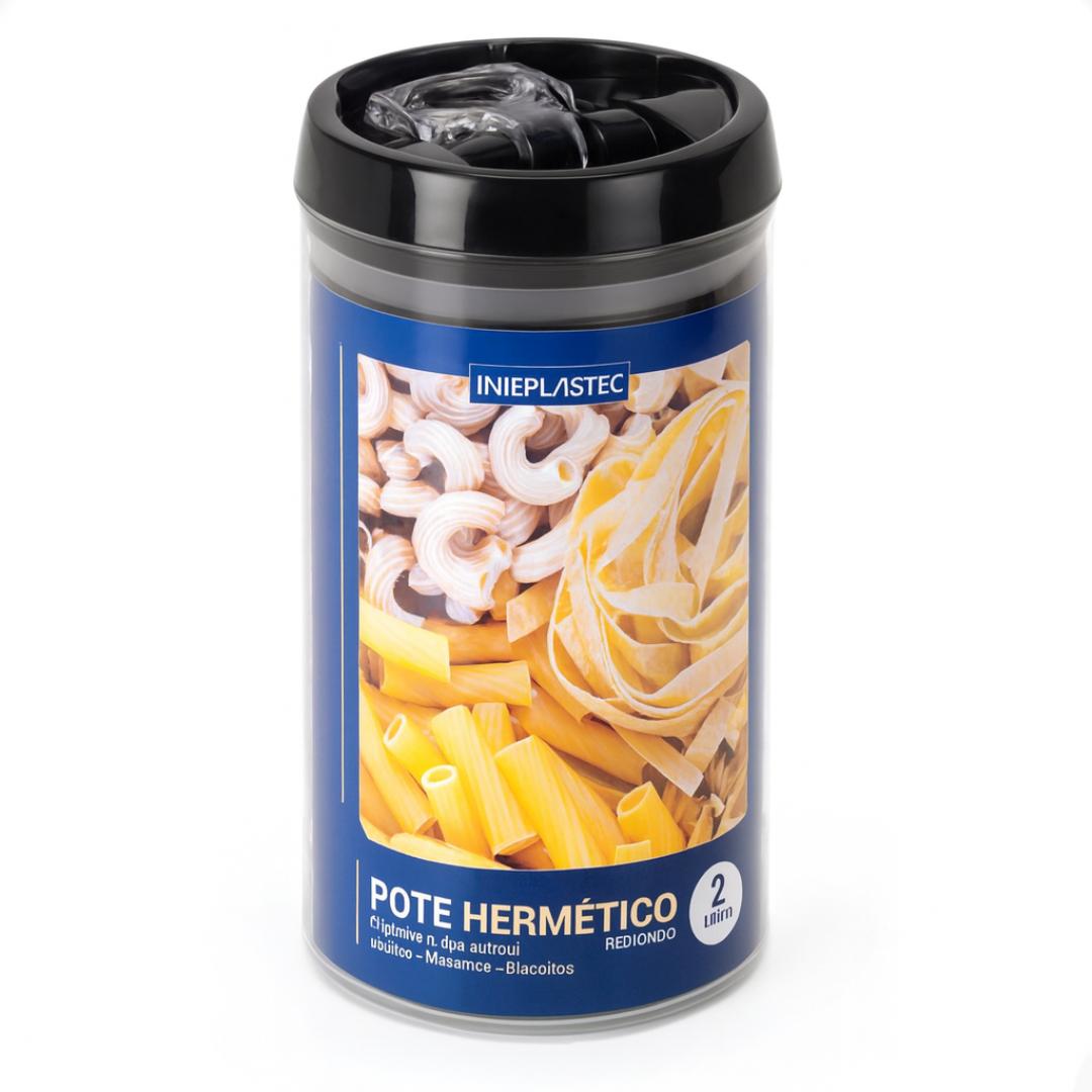 Pote Hermético Redondo Grande 2L Injeplastec