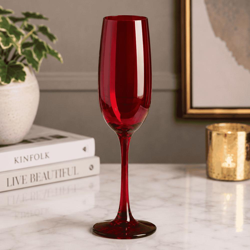 Taça para Champanhe Gourmet Vermelha 200ml Coliseu