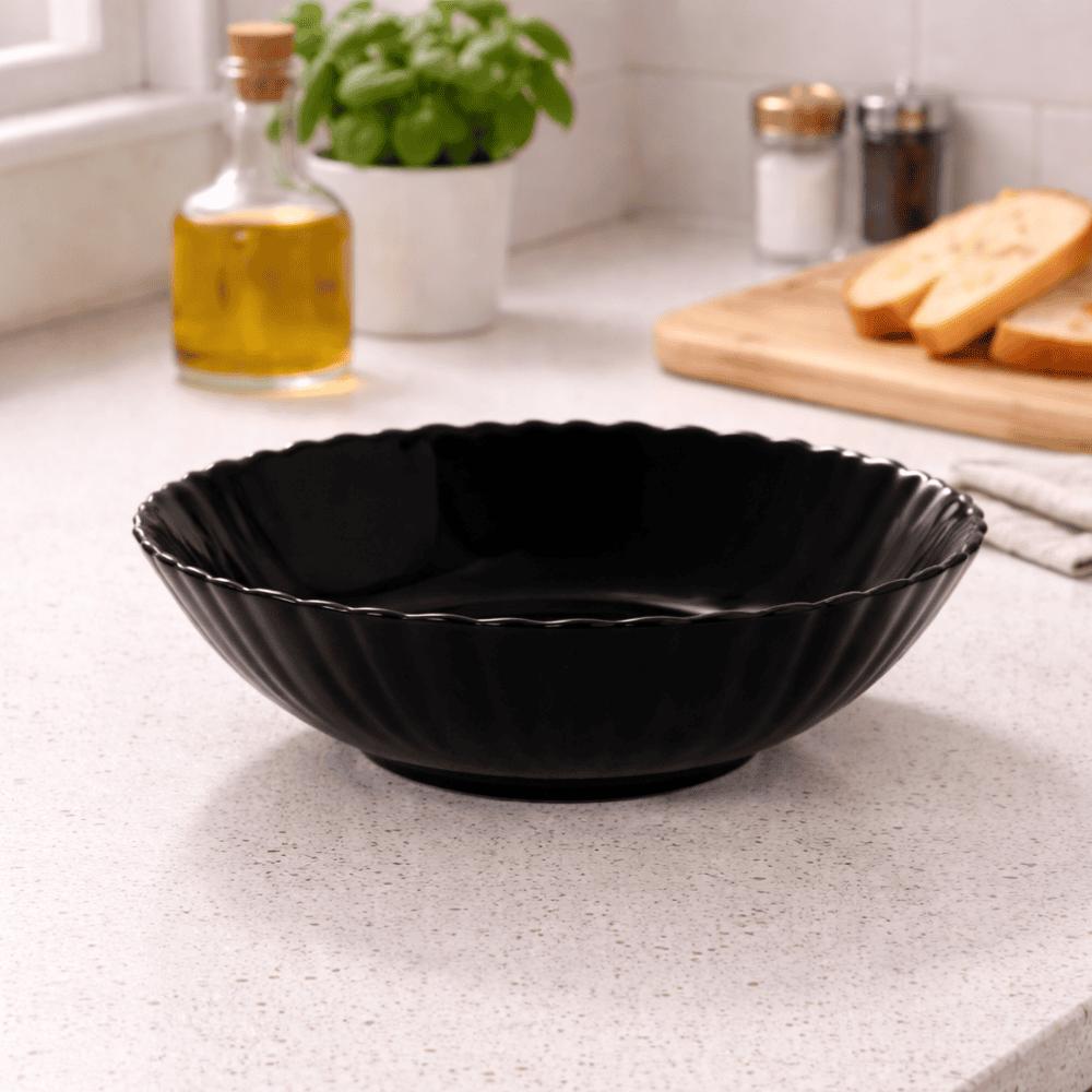 Bowl 670Ml Petals Opaline Preto Yins