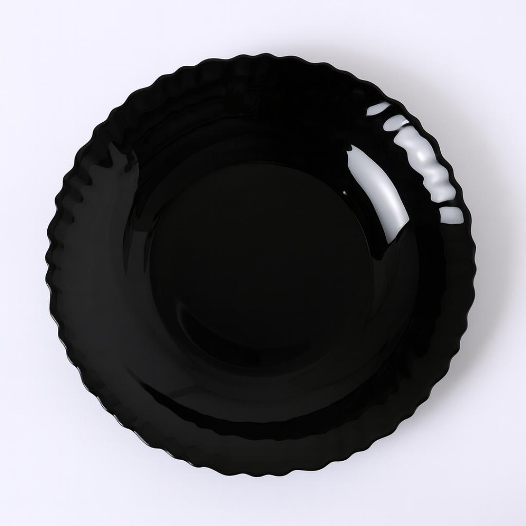 Prato Fundo 21,5Cm Petals Opaline Preto Yins