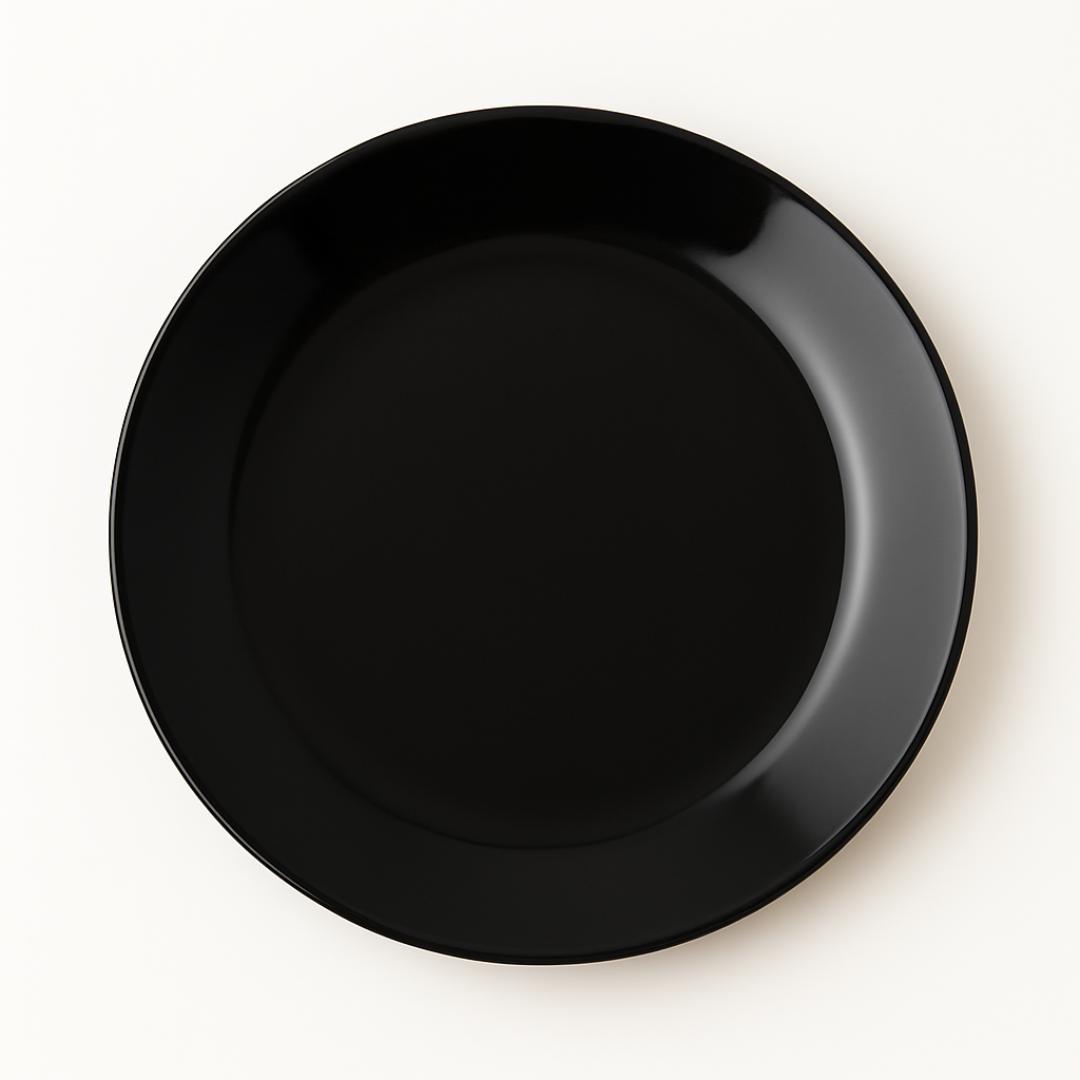 Prato Raso 25,4Cm Bella Opaline Preto Yins