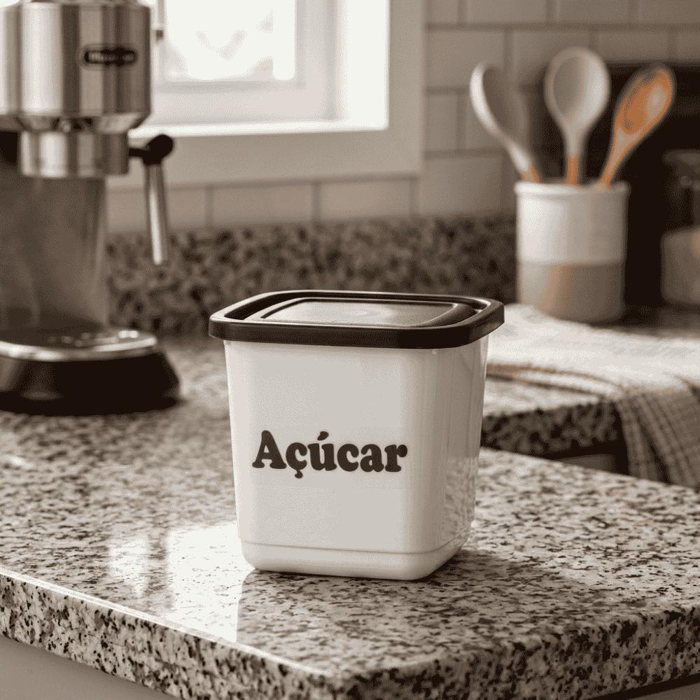 Pote Mantimento Quadrado Açúcar 1100ml Ercaplast