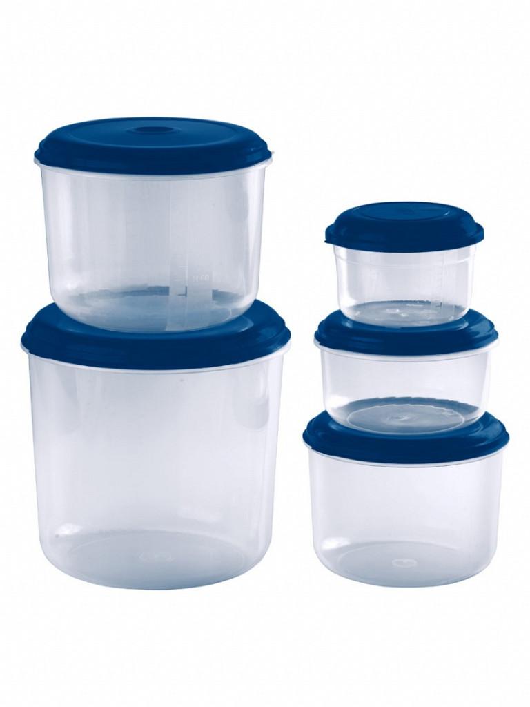 Conjunto Mantimento 5 Potes Redondos Giplast