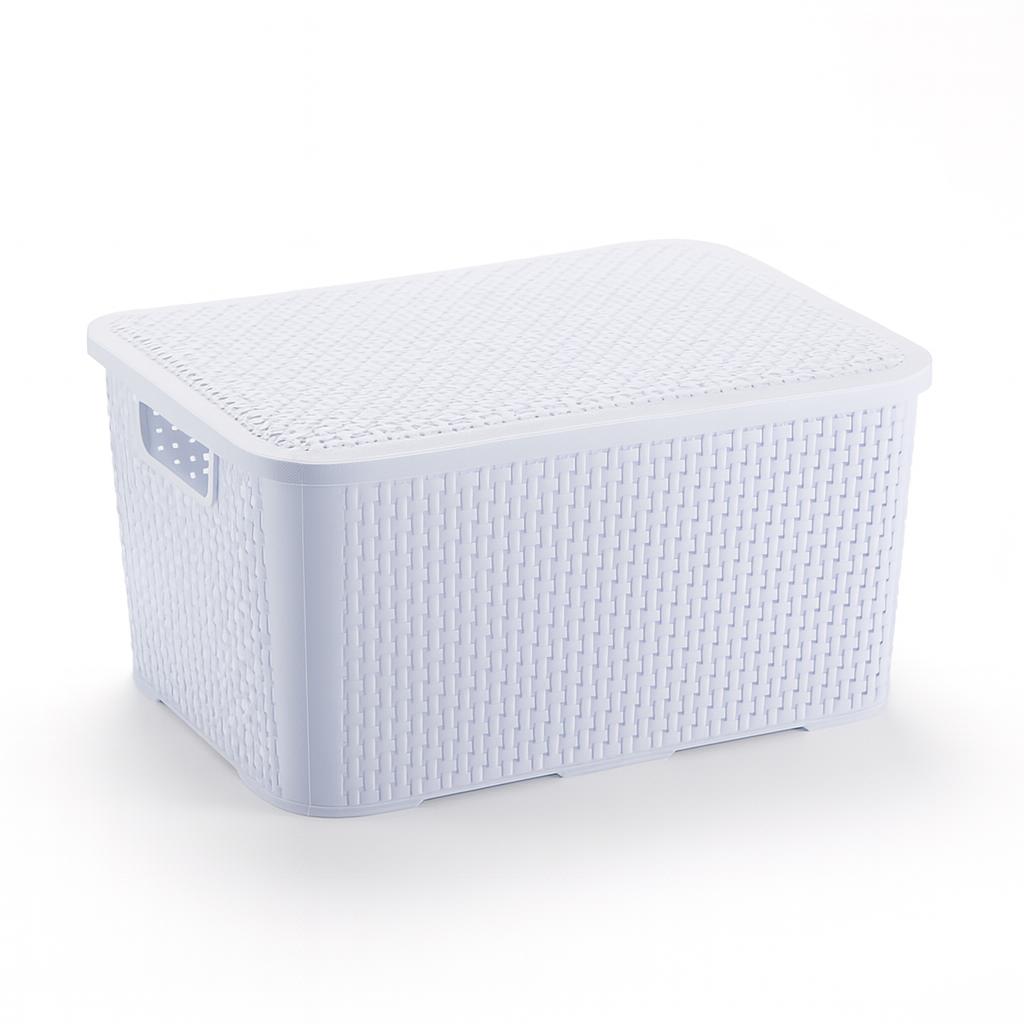 Organizador Ratan Retangular 14Lts Branco Pratic