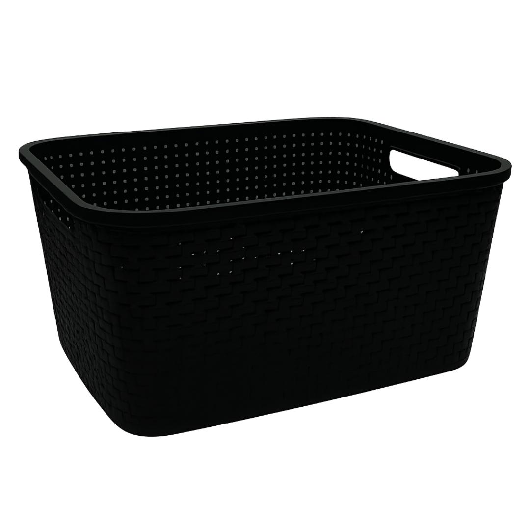 Organizador Rattan Retangular 3Lts Preto Pratic