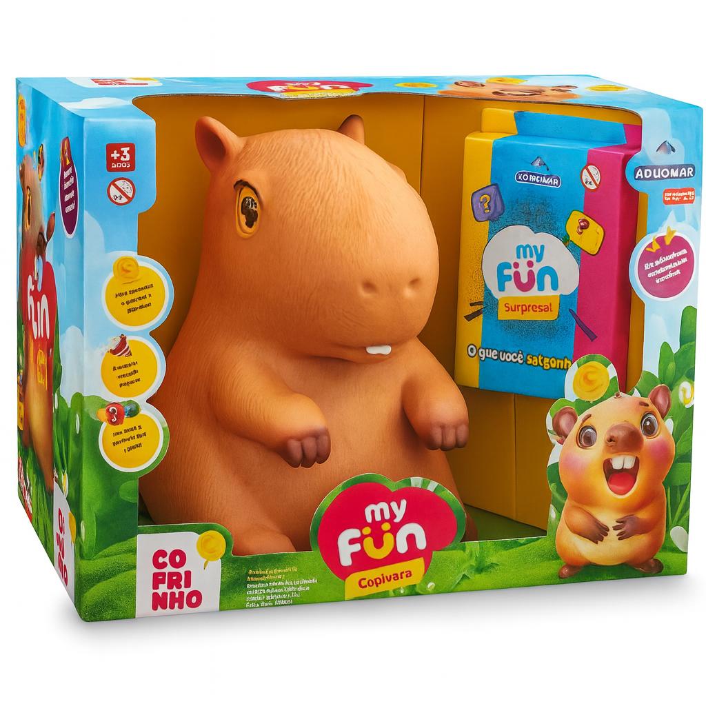 Boneco Capivara Cofrinho Surpresa Olhos Brilham No Escuro Vinil