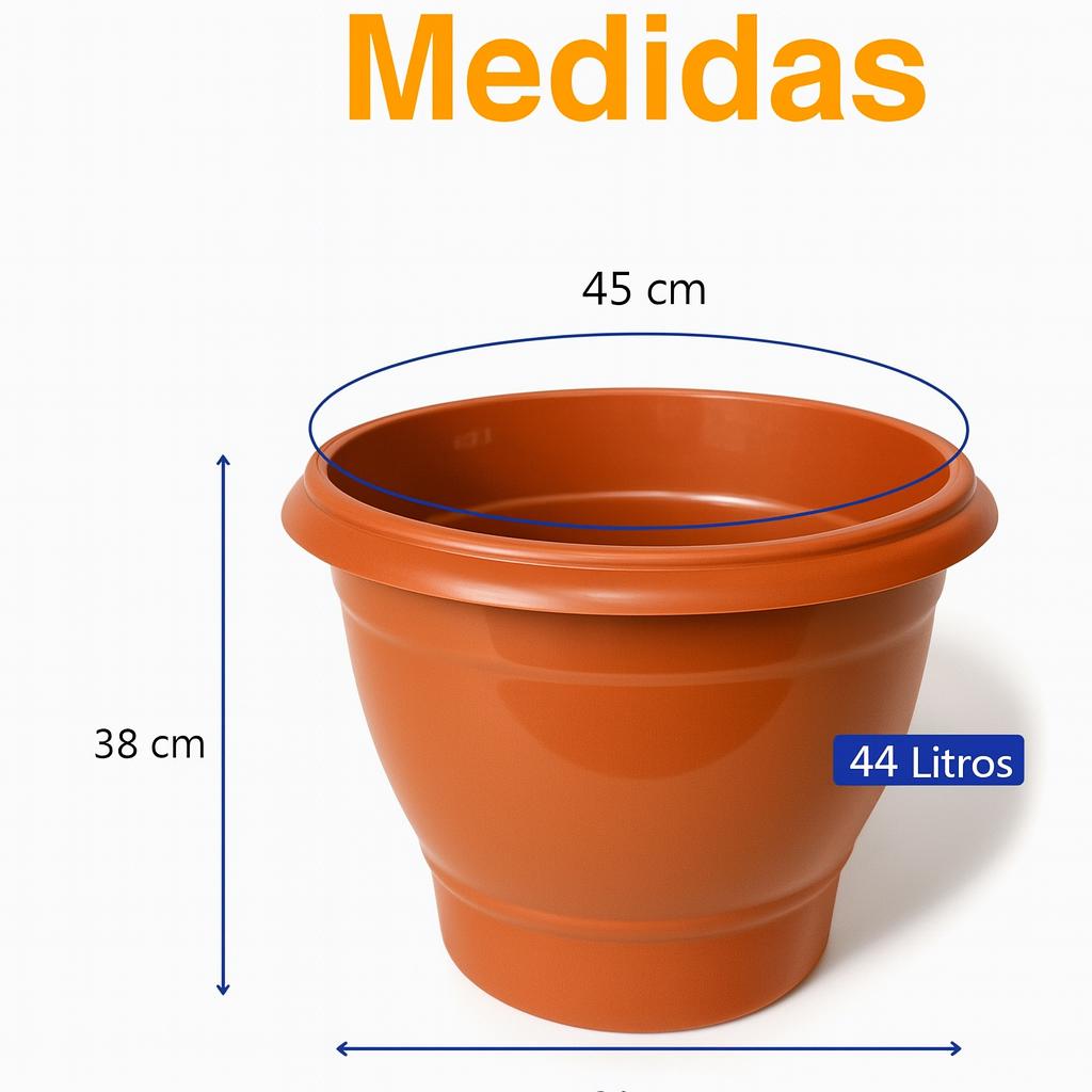 Vaso Gigante Redondo Terra Cota 44Lts