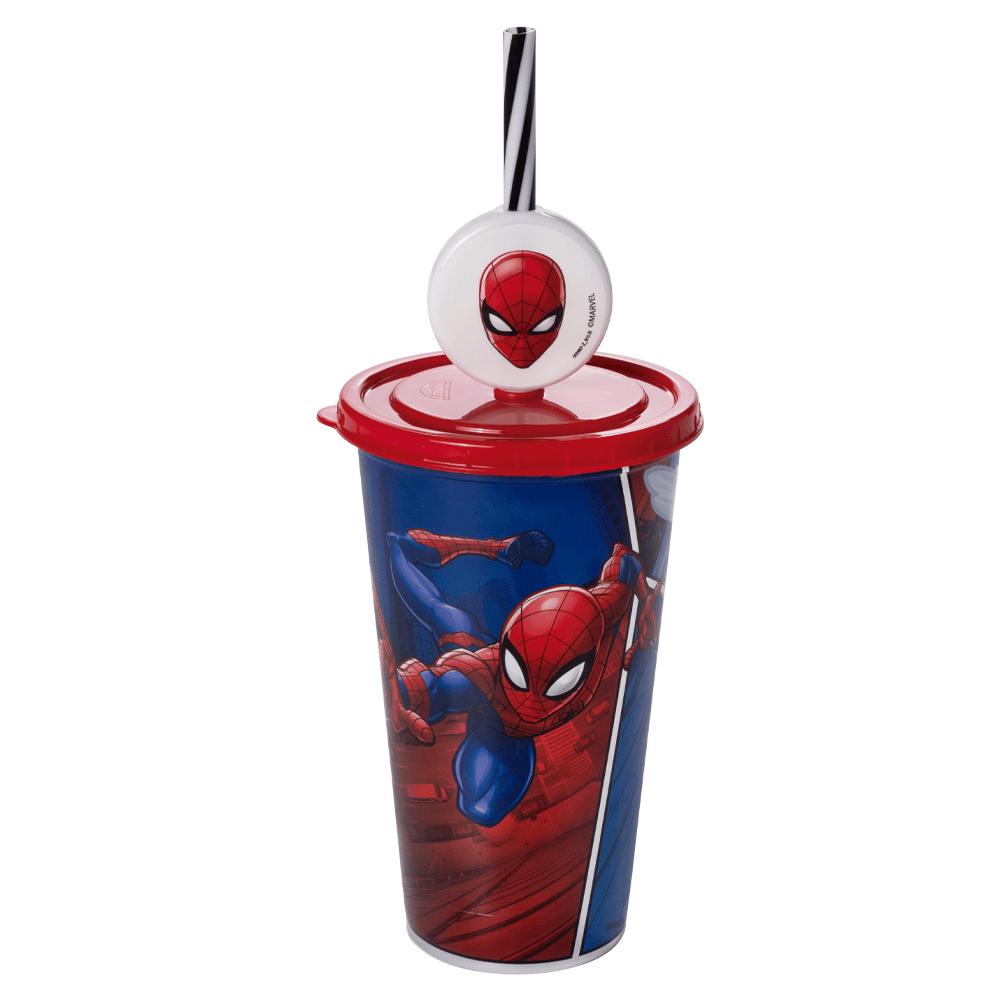 Copo Refri com Pin Homem-Aranha Metalizado 500ml Plasutil