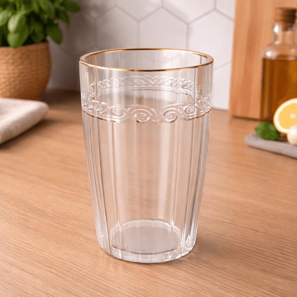 Copo Alto Com Fio De Ouro Imperial 370Ml Coliseu