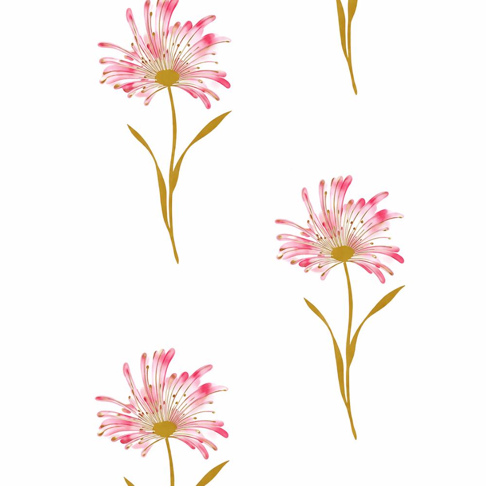 Papel Decorativo Auto Adesivo 45Cmx5M Dália Rosa Yins