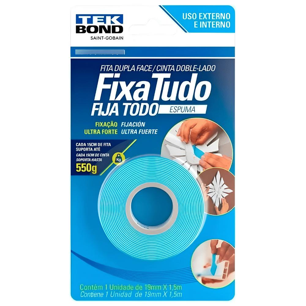 Fita Espuma Dupla Face 19mm x 1,5m Blister Tekbond