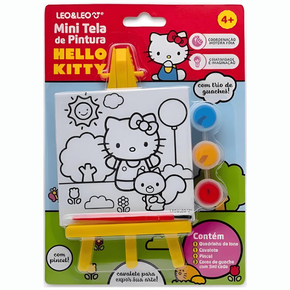 Mini Tela De Pintura C/Cavalete Hello Kitty