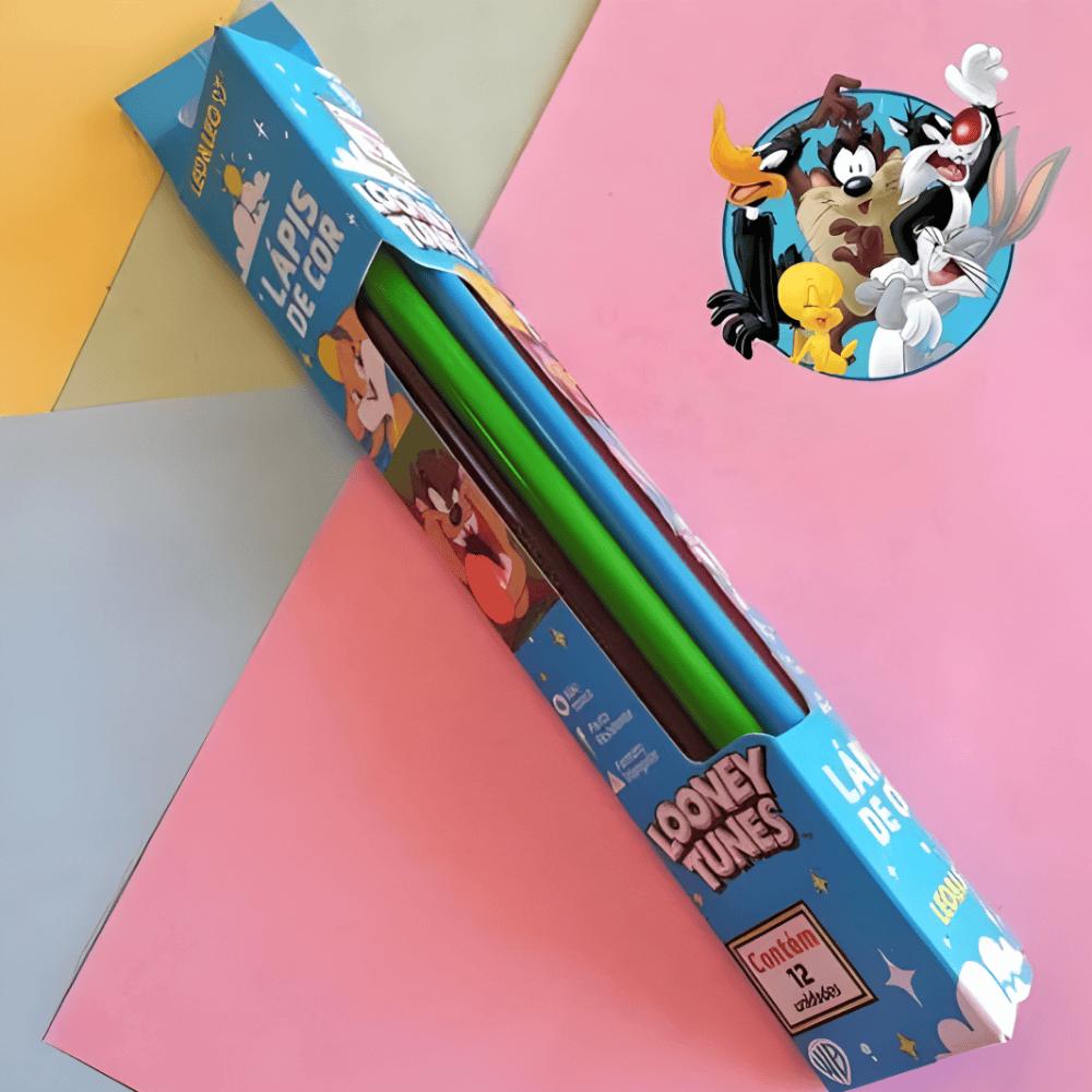 Lápis De Cor 12 Cores Triangular Looney Tunes