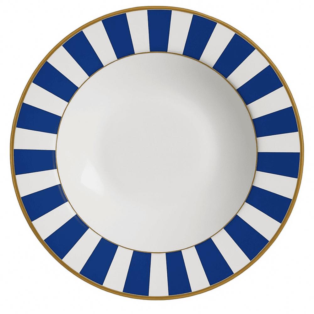 Prato Fundo Stripe Azul Plus Alleanza