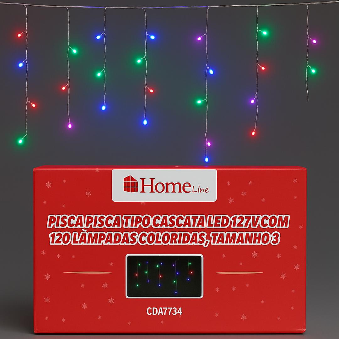 Pisca Pisca Cascata 120 Lâmpadas Coloridas 3 Metros Home Line