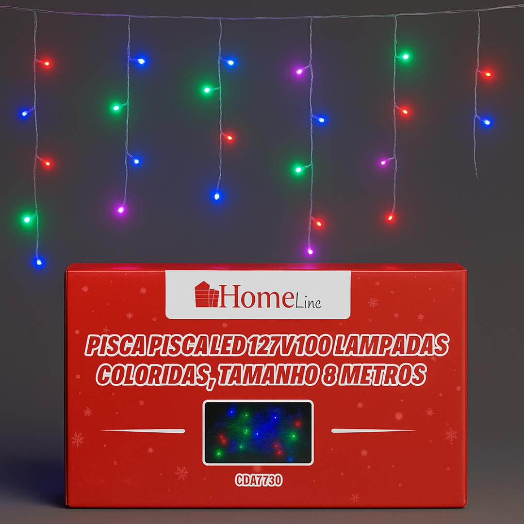 Pisca Pisca 100 Lâmpadas Coloridas 8 Metros Home Line