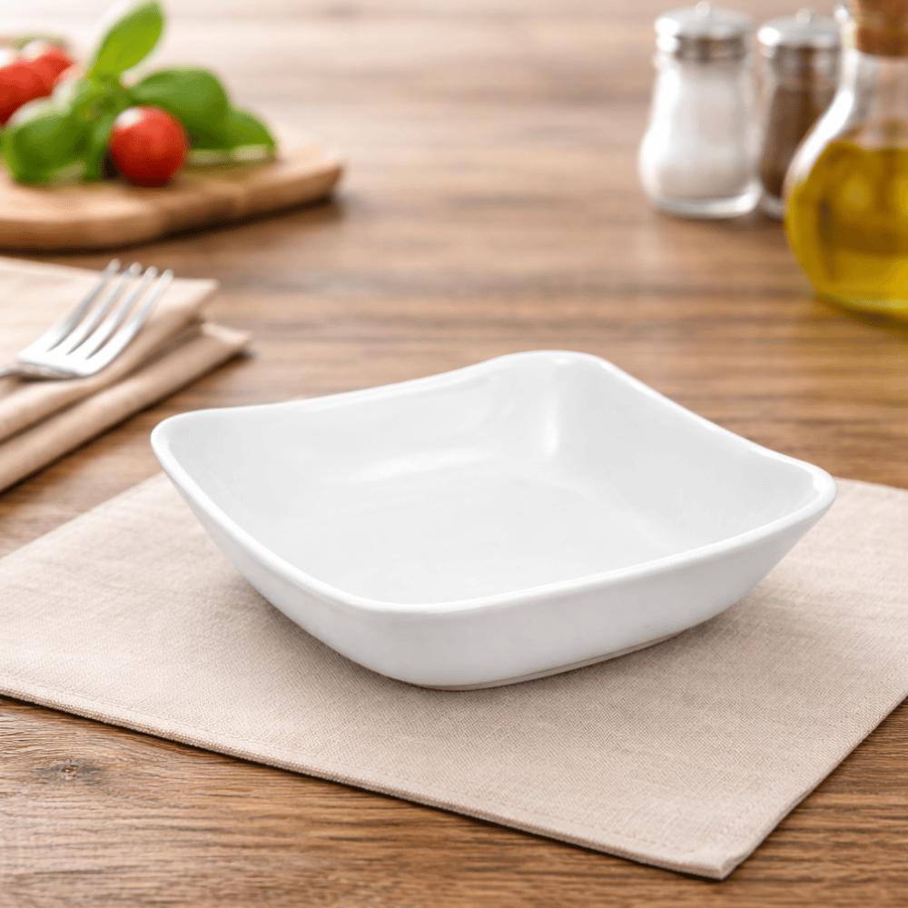 Saladeira Quadrada Média Branca Melamina Utilgoods
