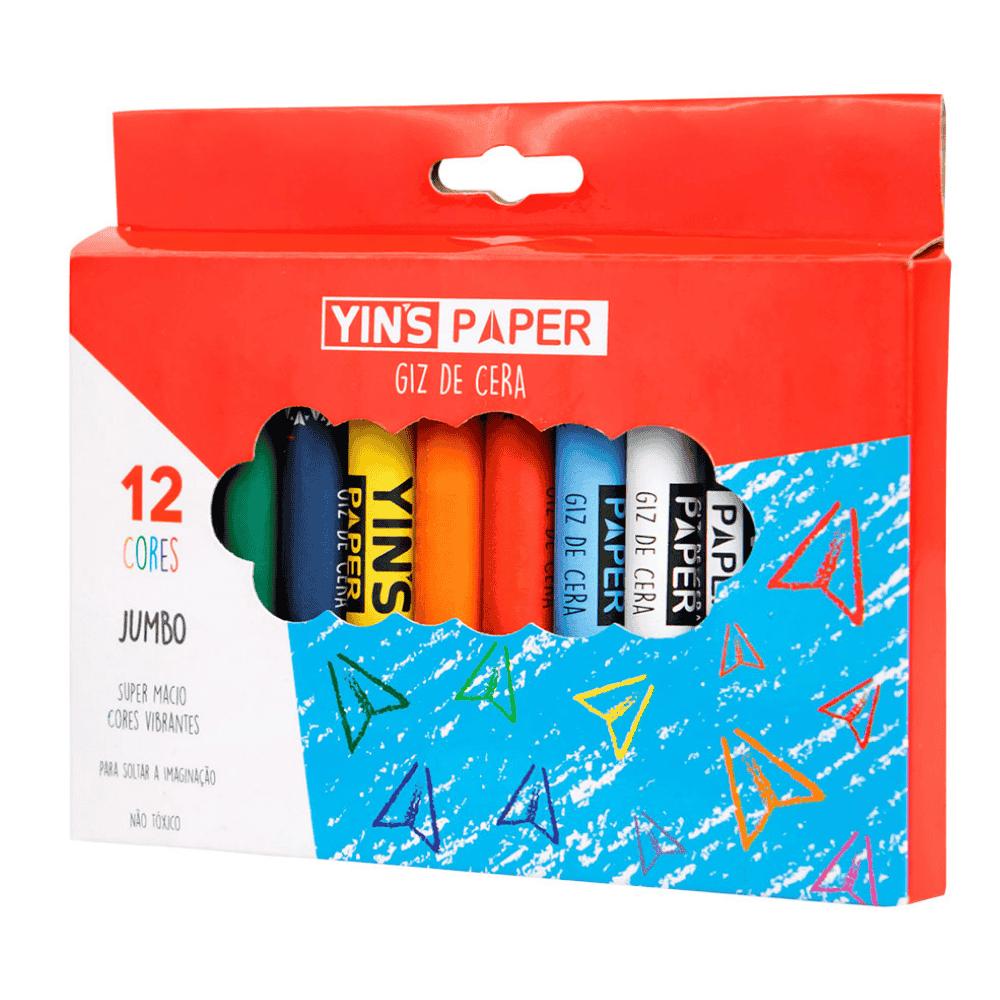 Giz De Cera 12 Cores Jumbo Yins